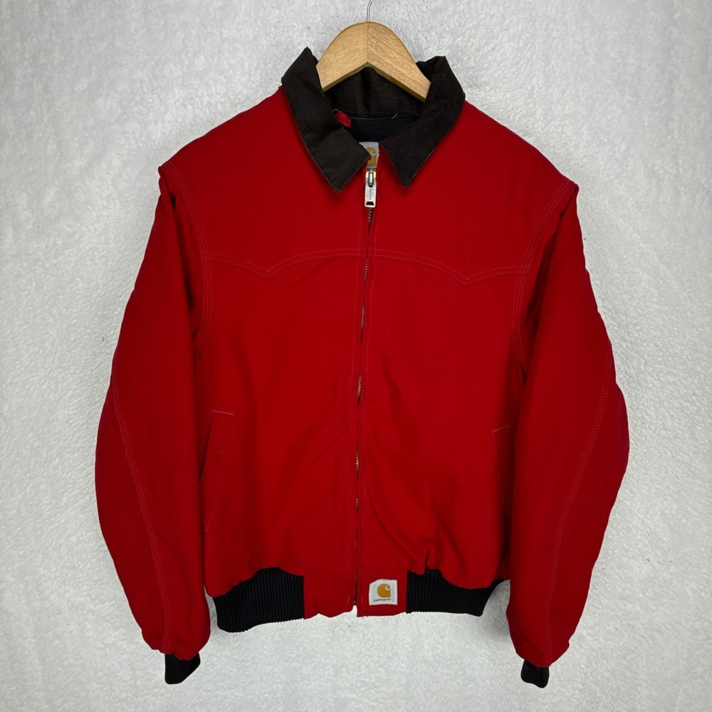 Carhartt Santa Fe Western Jacket Quilt Lined Mens Small JQ2100 J13 Red